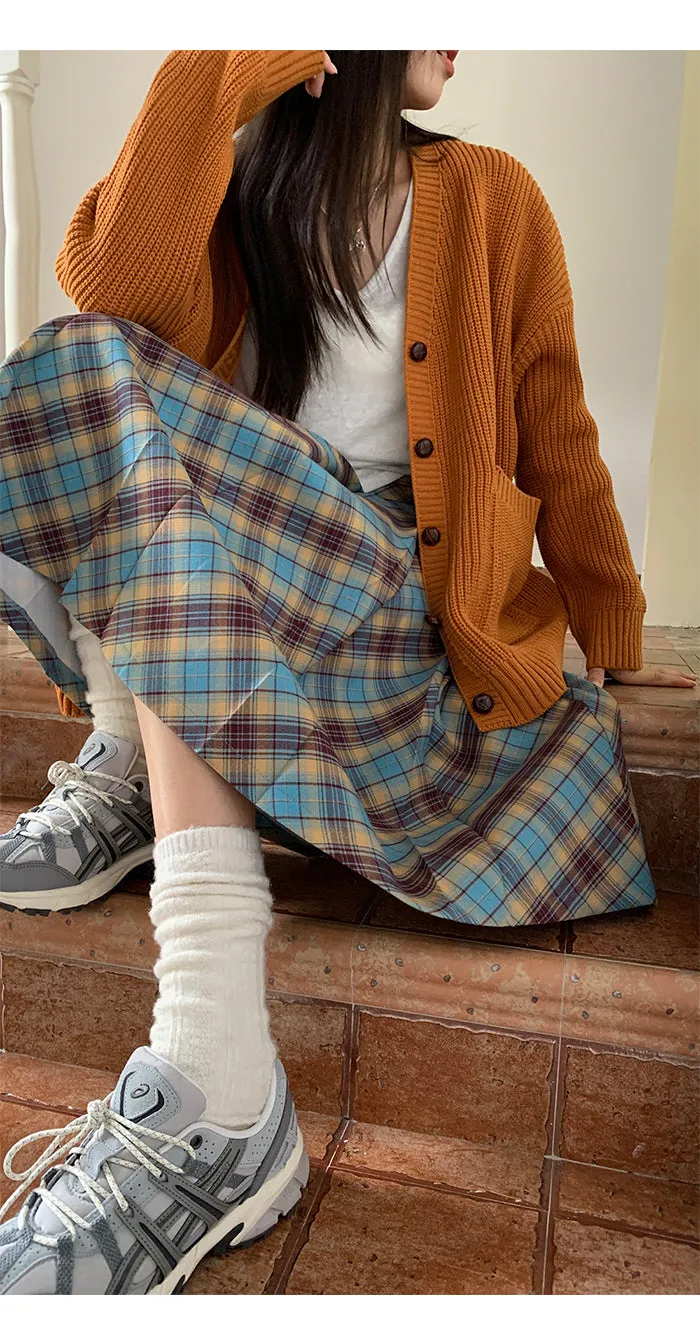 plaid pleated skirt
