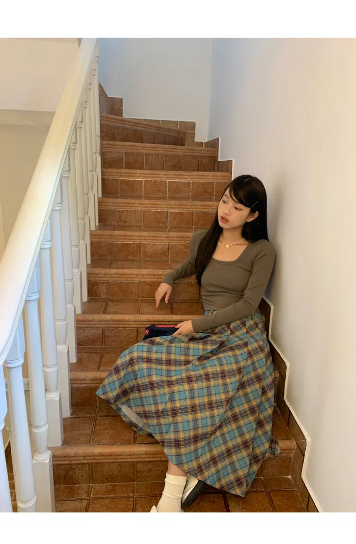 plaid pleated skirt