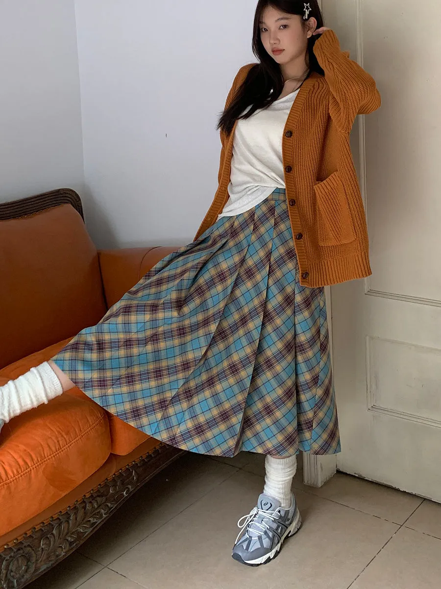plaid pleated skirt
