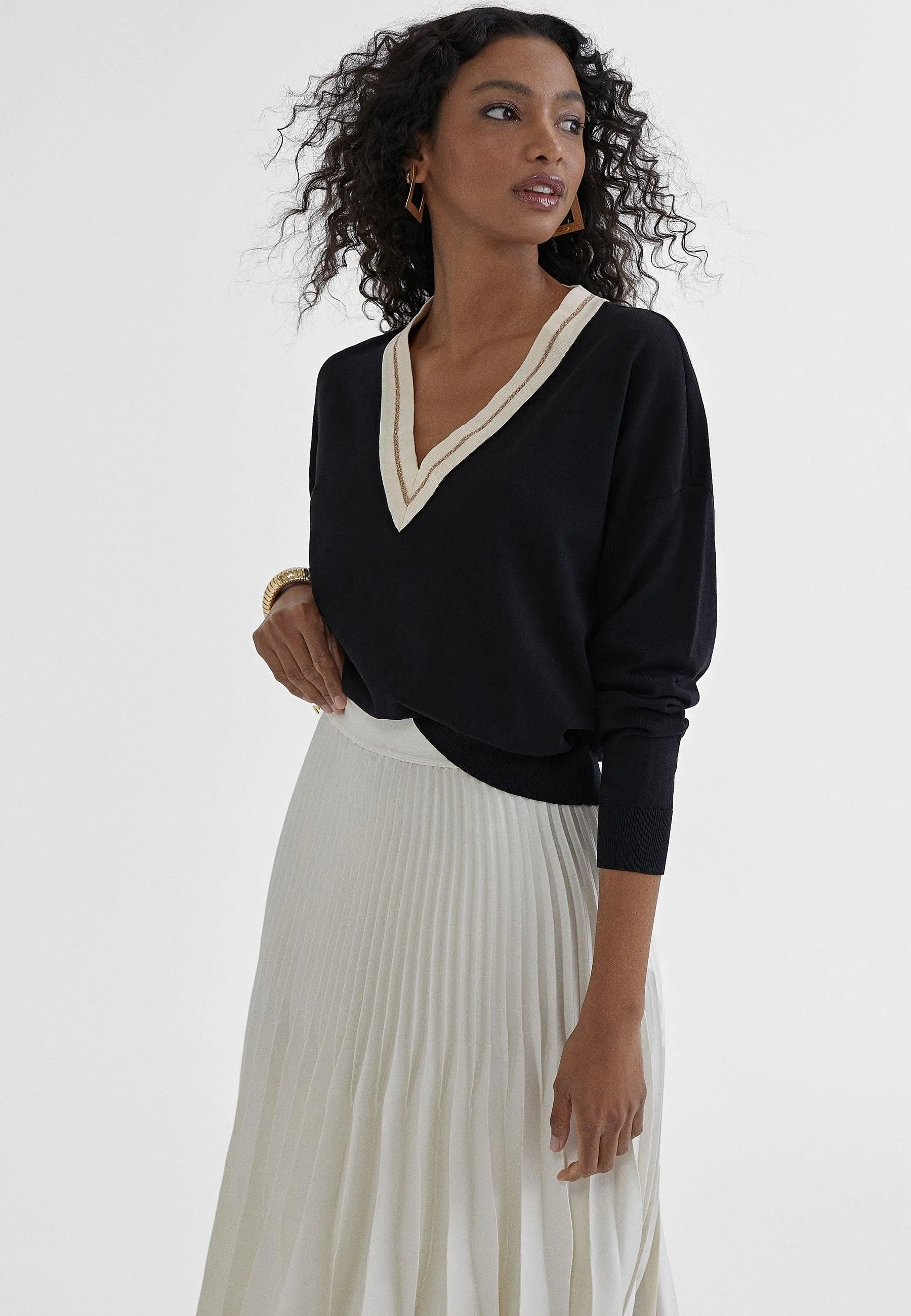 Pleated midi skirt