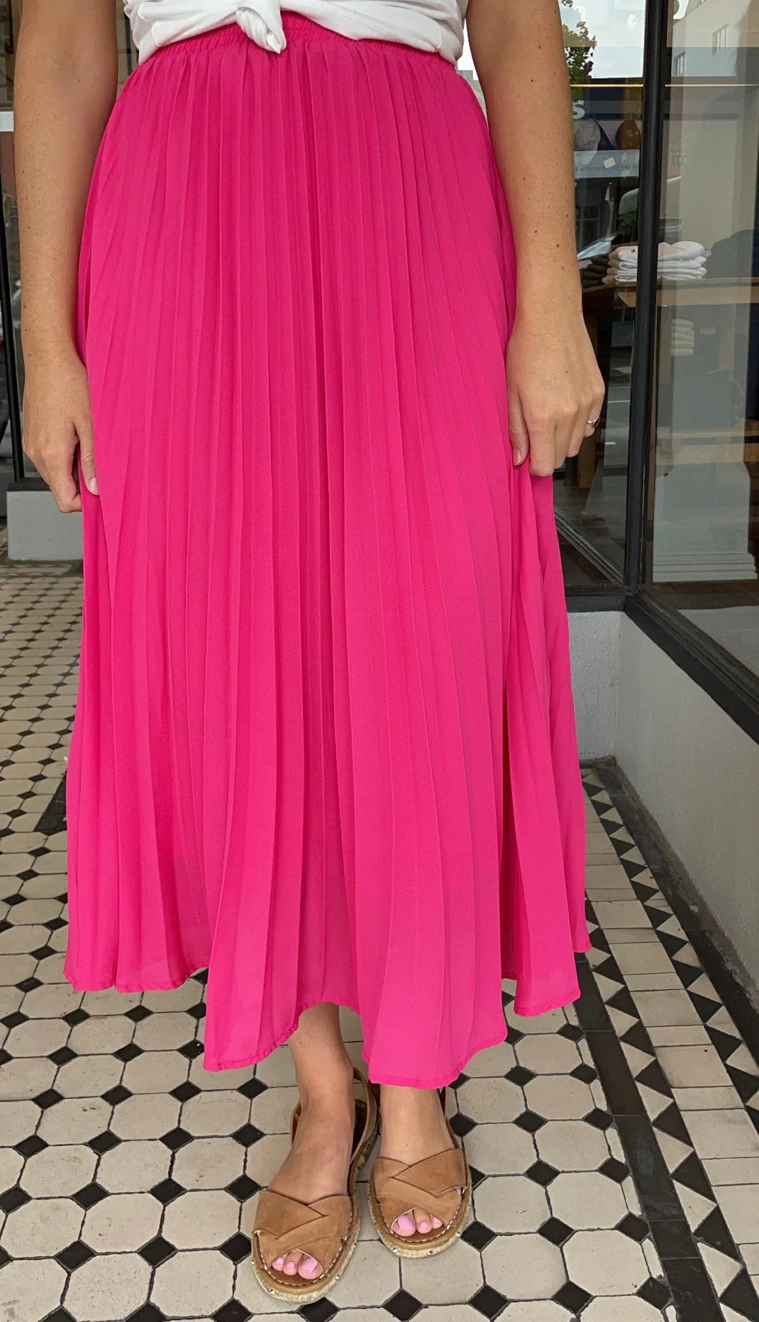 Pleats Please Midi Skirt Hot Pink