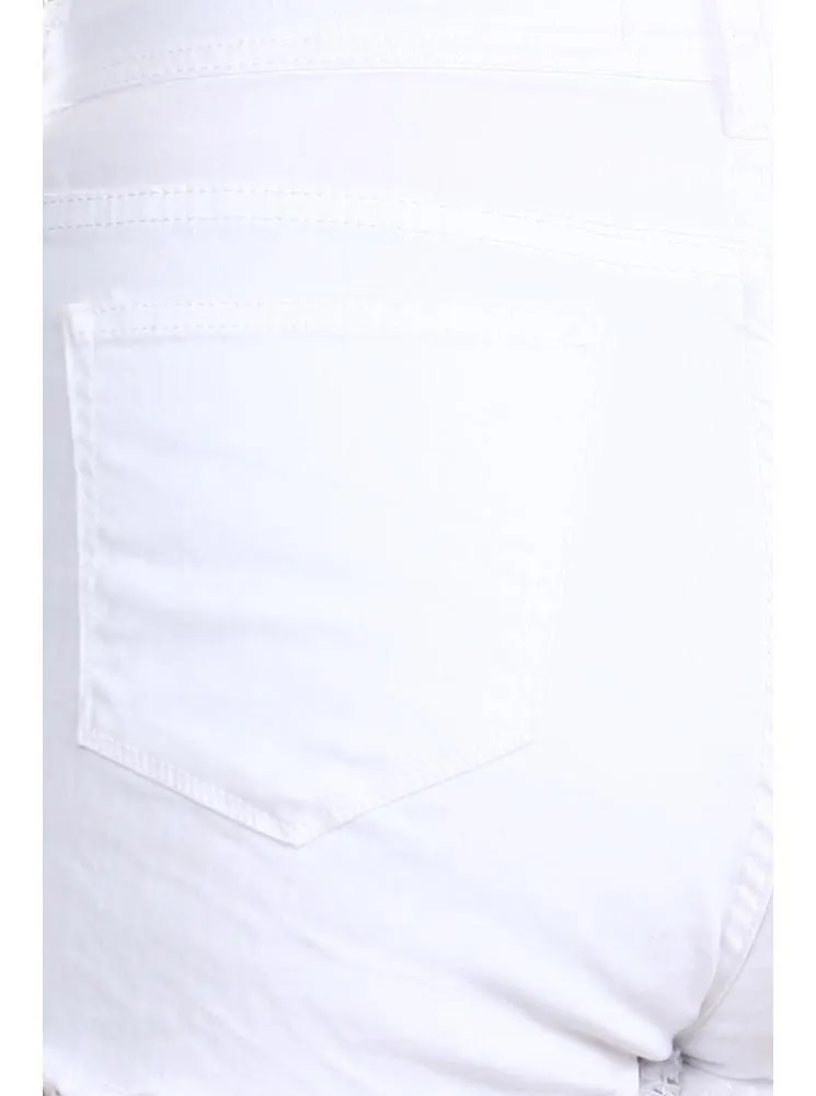 Plus Size Summer Lovin' Cut Off White Shorts