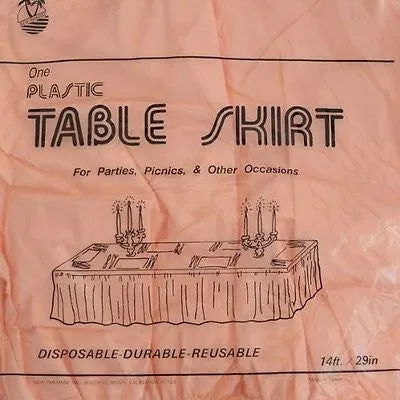 Premium Plastic Light Peach Table Skirt 29" x 14" Reusable
