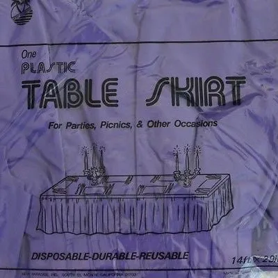 Premium Plastic Purple Table Skirt 29" x 14" Reusable