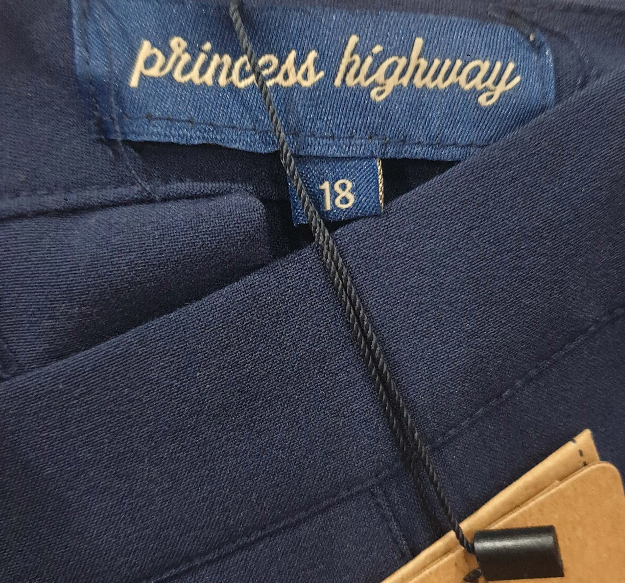 Princess Highway navy Rita pleated mini skirt size 18