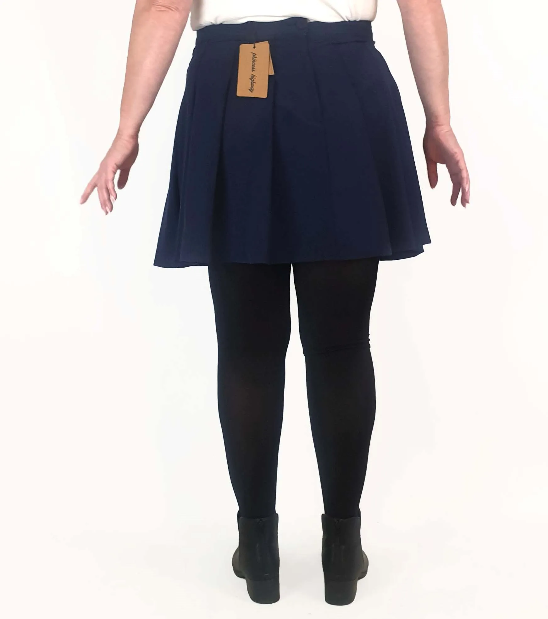 Princess Highway navy Rita pleated mini skirt size 18