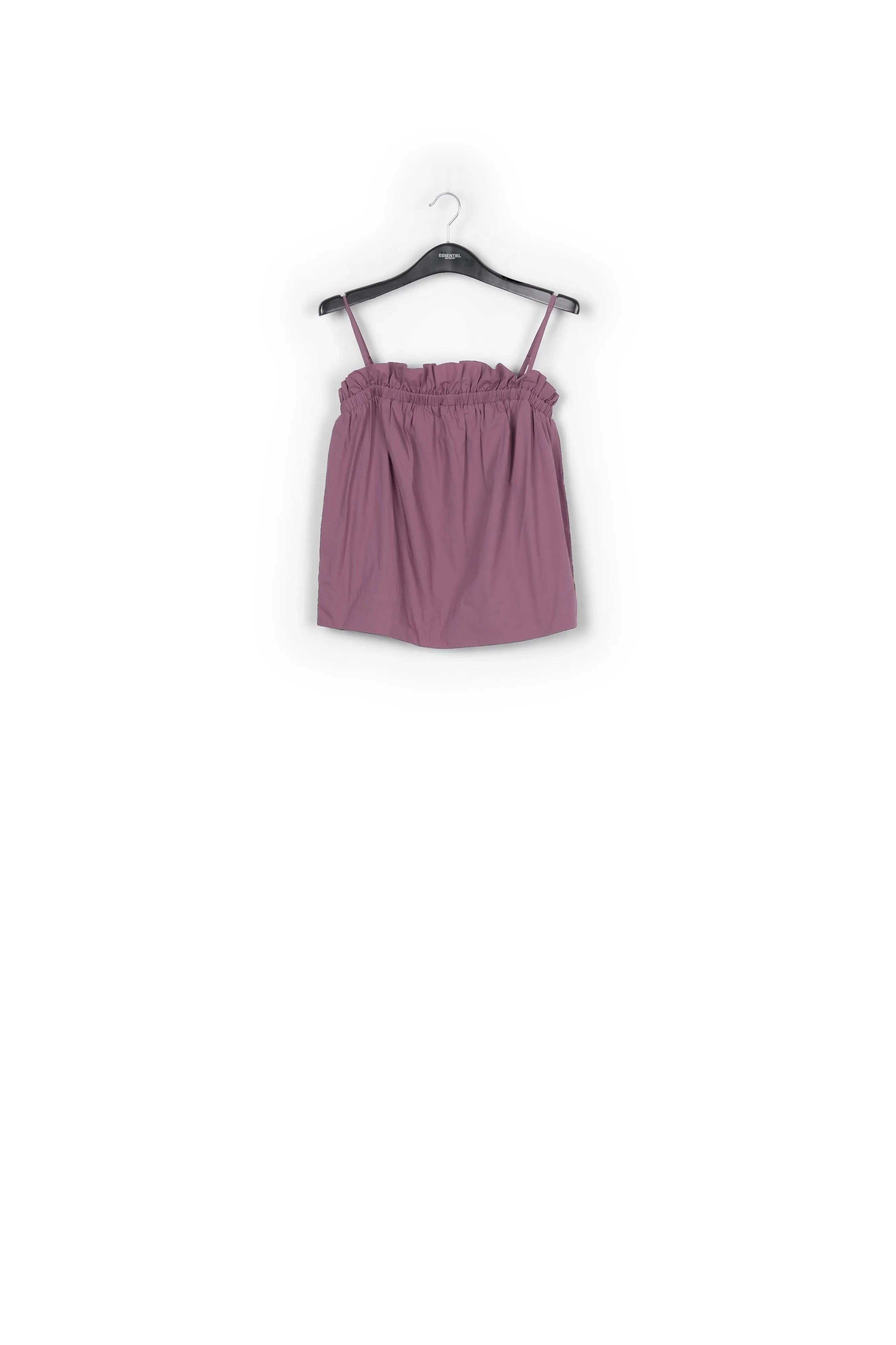 Purple cotton-poplin ruffled camisole
