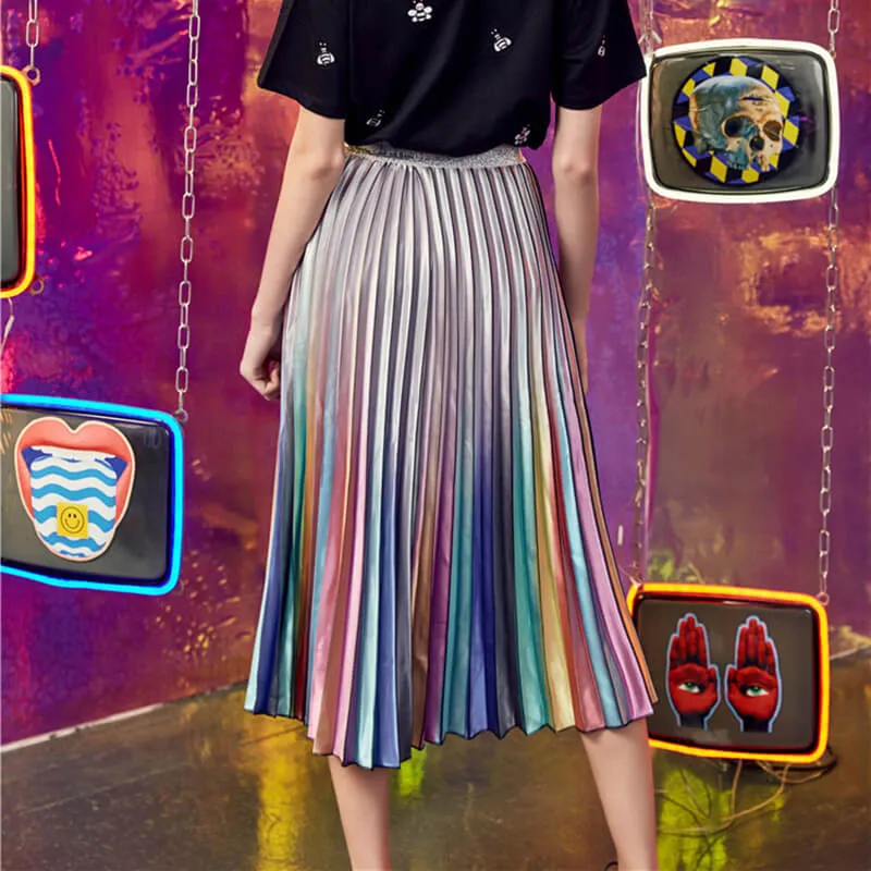 "RAINBOW" PLEATED SKIRT K060606