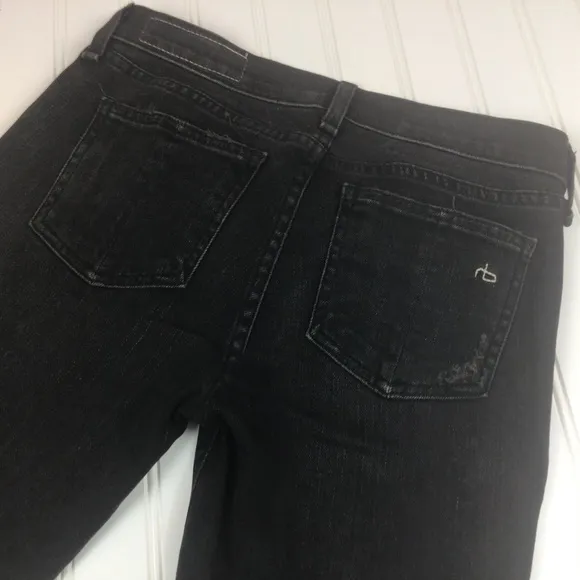 Rag &amp; Bone Distressed Skinny Jeans Black