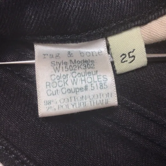 Rag &amp; Bone Distressed Skinny Jeans Black