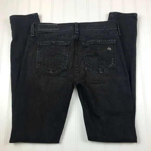 Rag &amp; Bone Distressed Skinny Jeans Black
