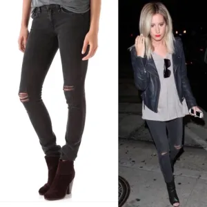 Rag &amp; Bone Distressed Skinny Jeans Black