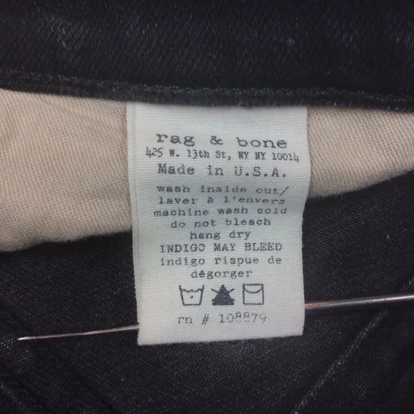 Rag &amp; Bone Distressed Skinny Jeans Black