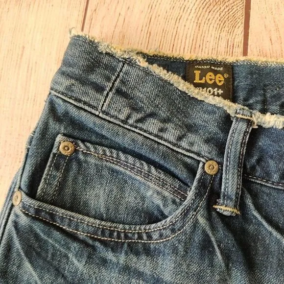 Rare Lee Union Made 101  Distressed Denim Ankle Jeans sz 28