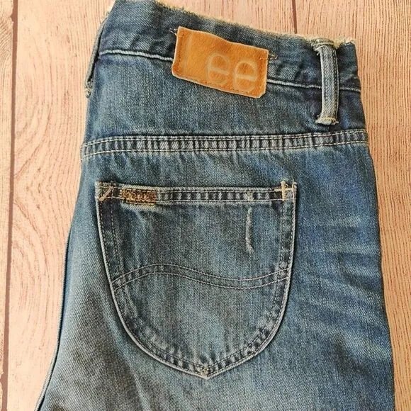 Rare Lee Union Made 101  Distressed Denim Ankle Jeans sz 28