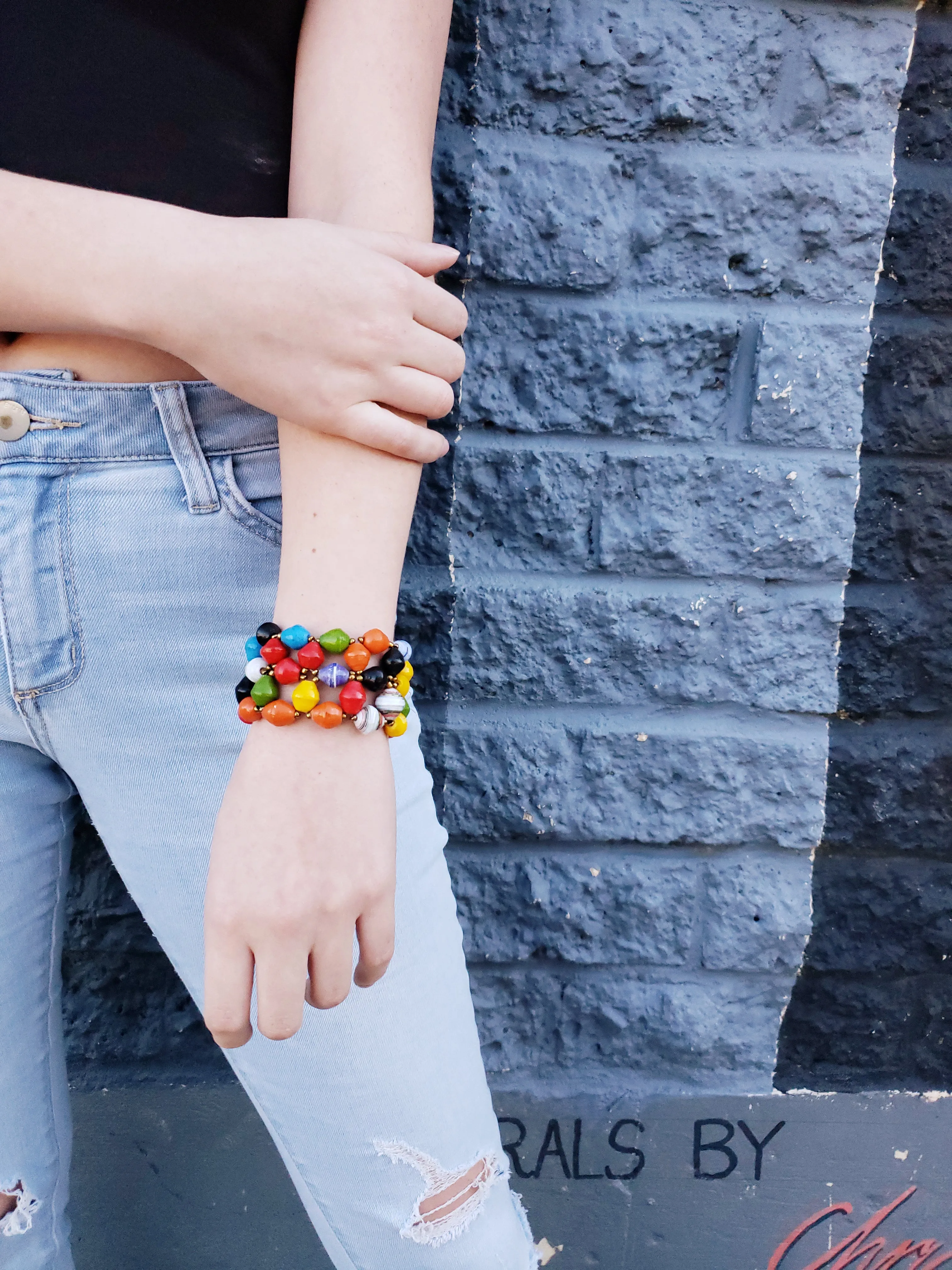 Recycled Paper Bead Bracelet - Prosper