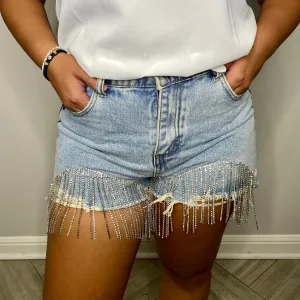 Rhinestone Denim Shorts