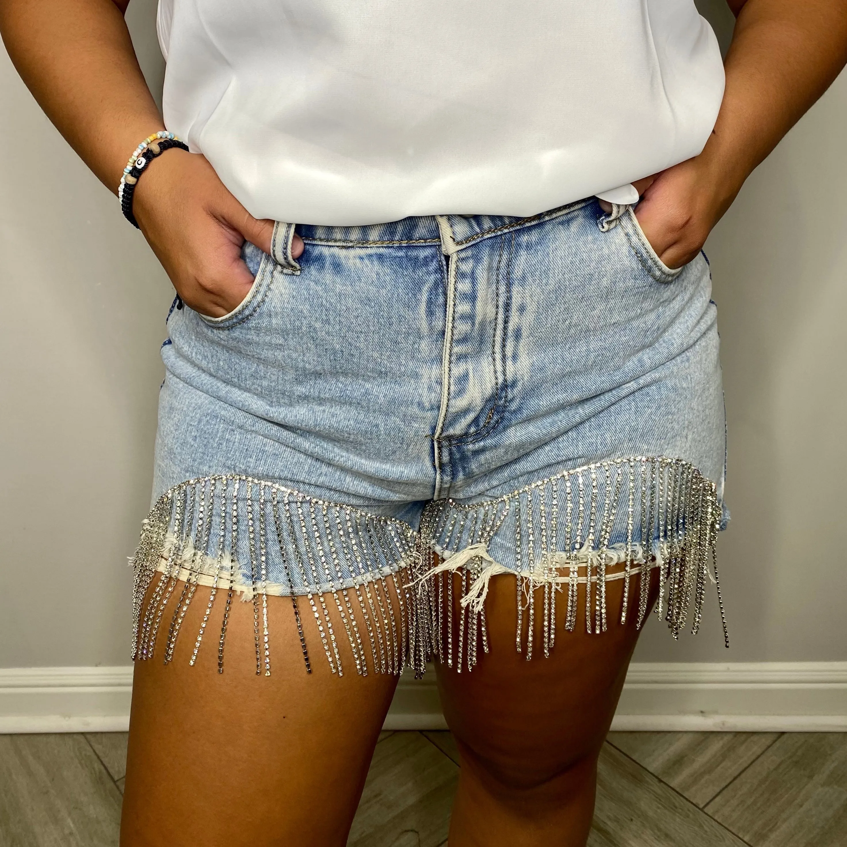 Rhinestone Denim Shorts