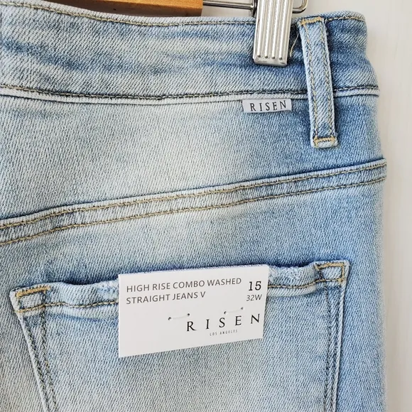 Risen jeans high rise combo washed straight jeans
