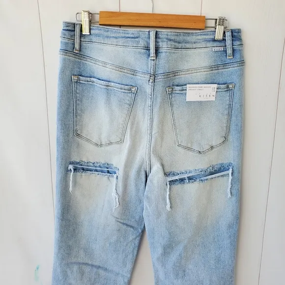 Risen jeans high rise combo washed straight jeans