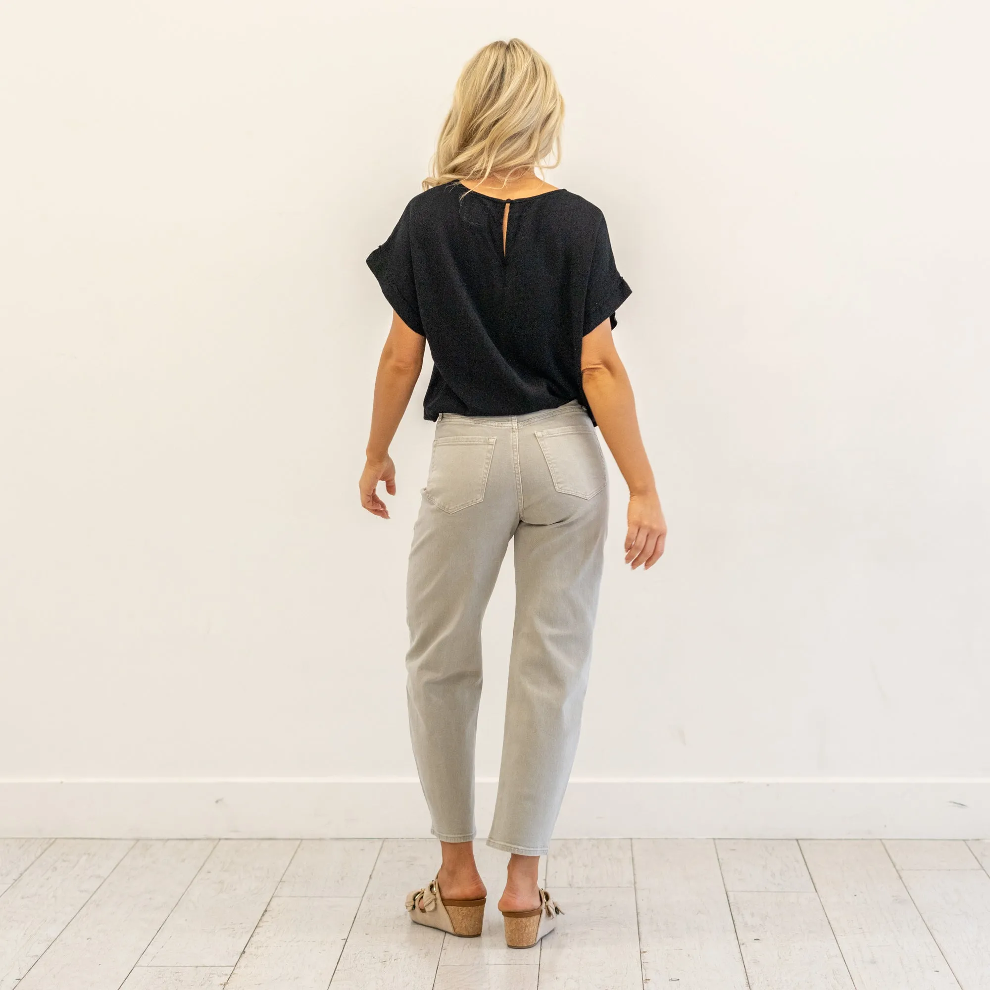 Rock Grey Super High Rise Barrel Jeans