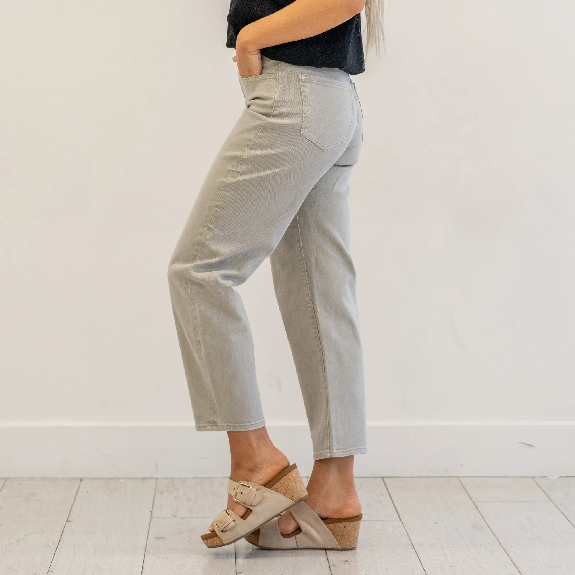 Rock Grey Super High Rise Barrel Jeans