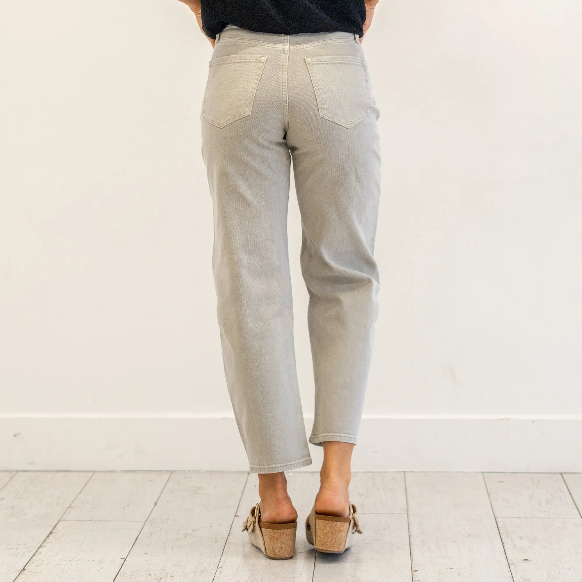 Rock Grey Super High Rise Barrel Jeans