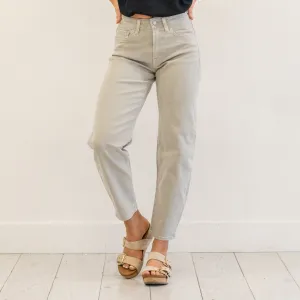 Rock Grey Super High Rise Barrel Jeans