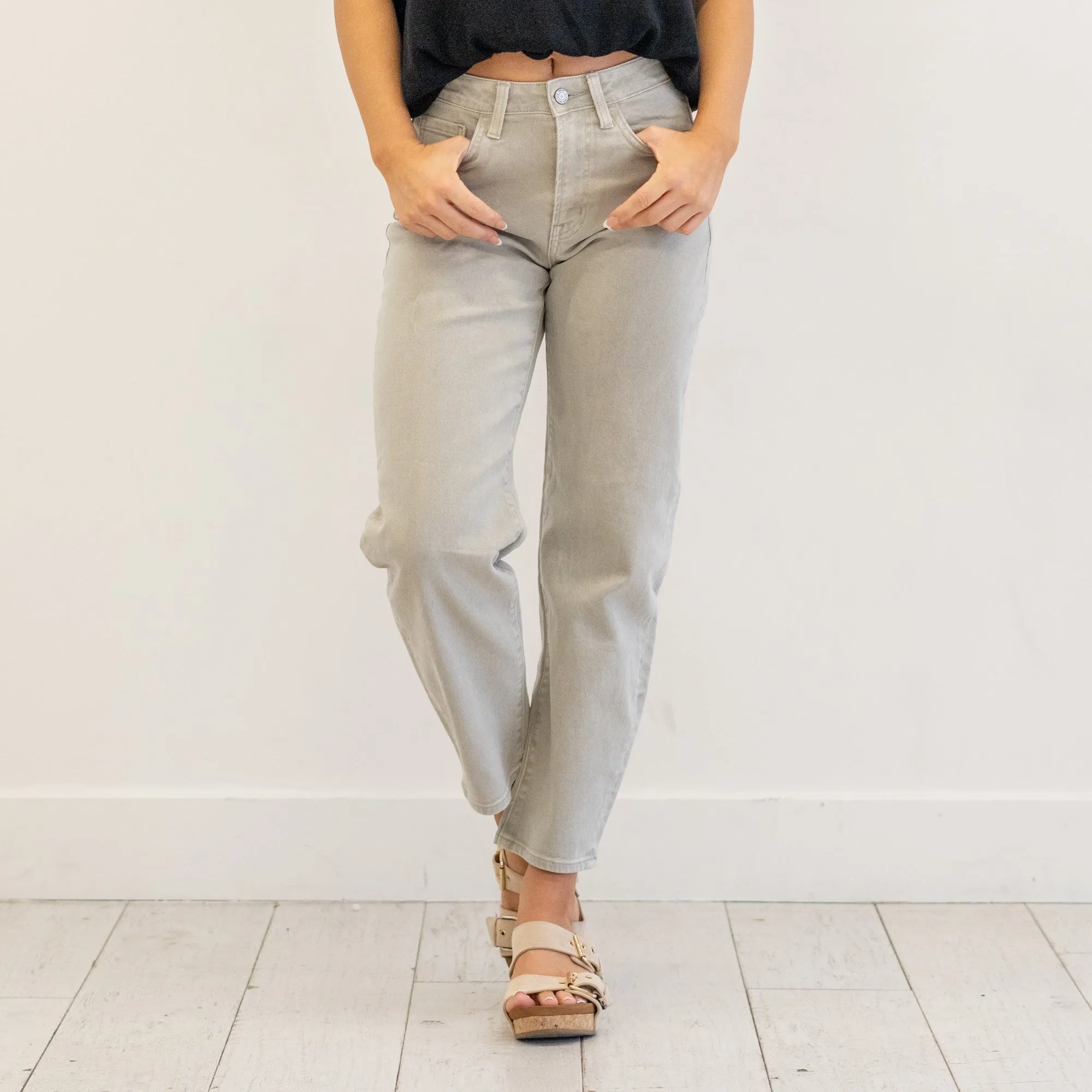 Rock Grey Super High Rise Barrel Jeans