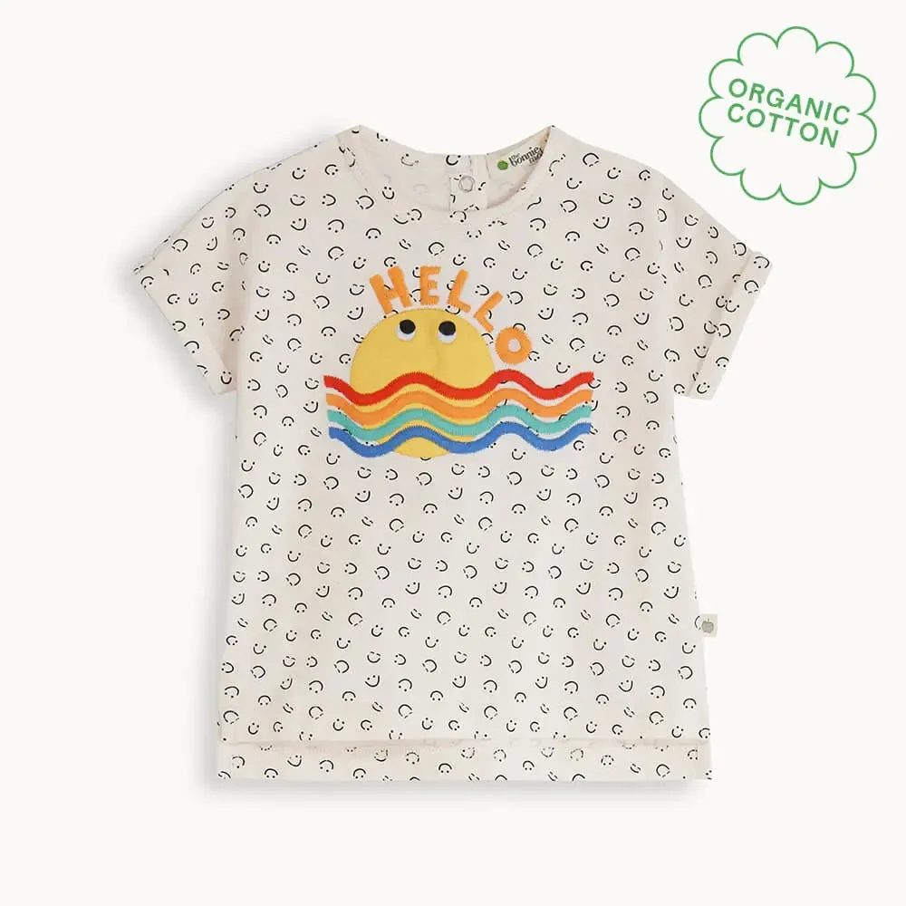 ROCKNESS - Sunshine Waves Applique T Shirt