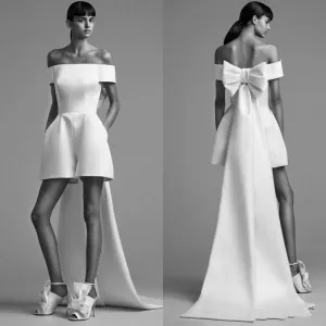 Roycebridal Roycebridal Jumpsuits Prom Dresses Ball High Low Satin Wedding Dresses