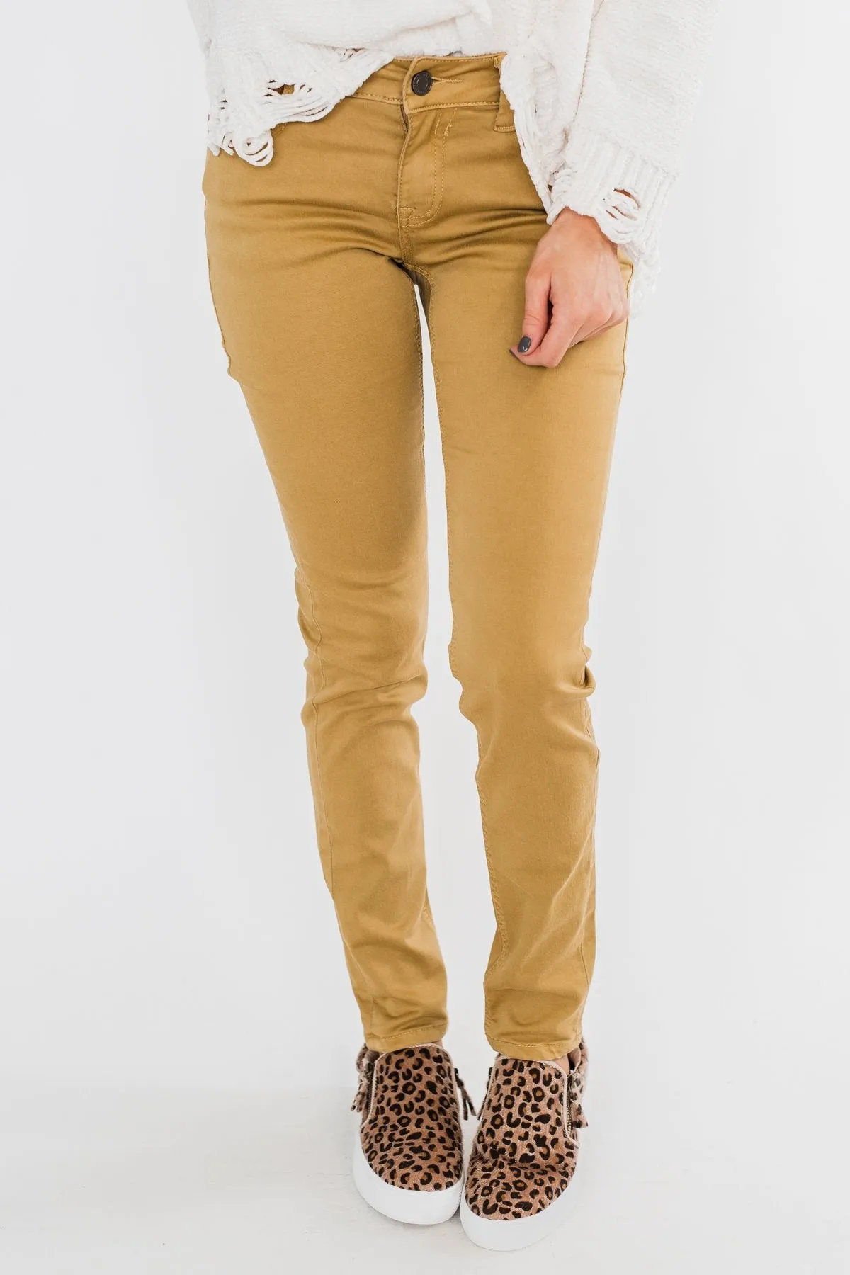 Rubberband Colored Skinny Jeans- Mustard