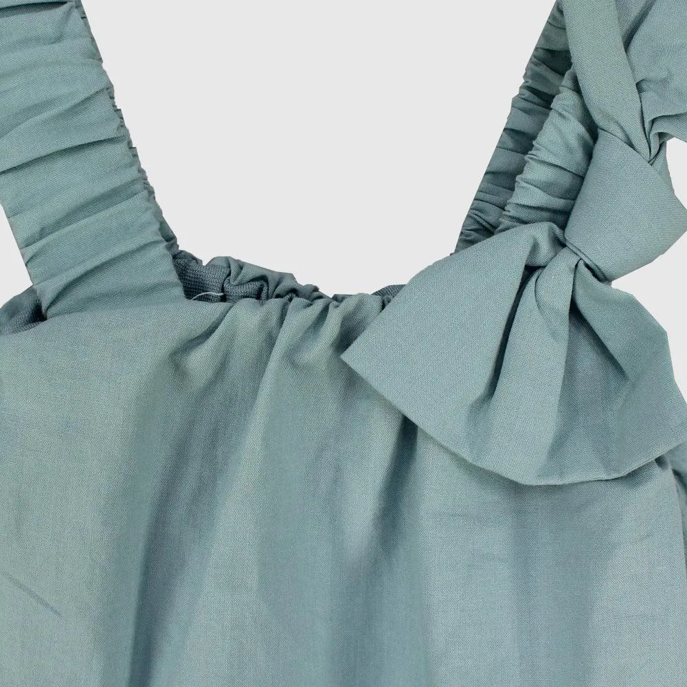 Ruffled Shoulders Sleeveless Blouse