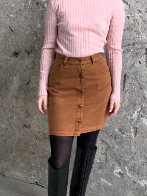 rust denim skirt