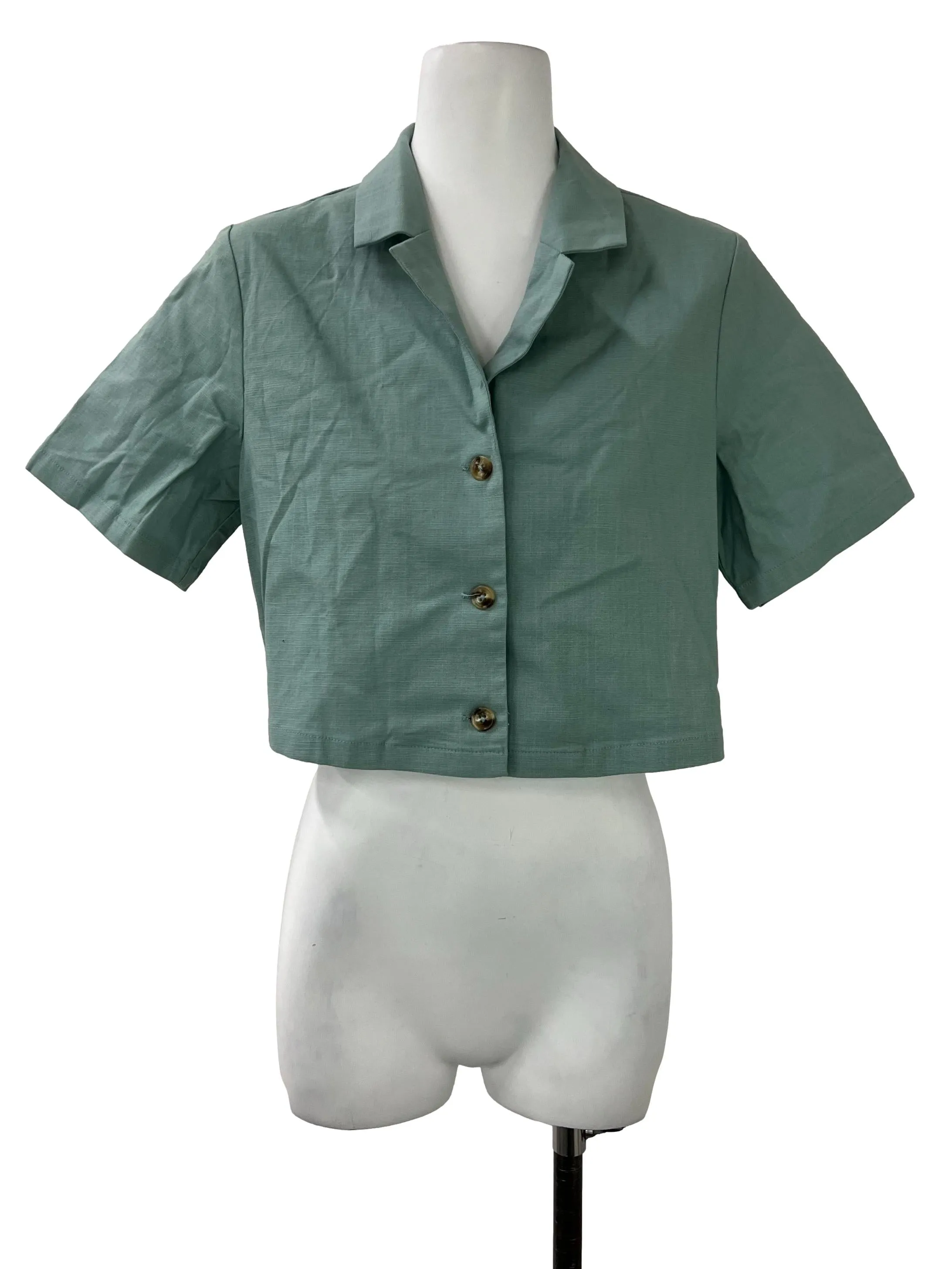 Sage Green Collared Top