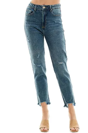 (SAMPLE) DISTRESSED DETAILED STRAIGHT LEG JEANS