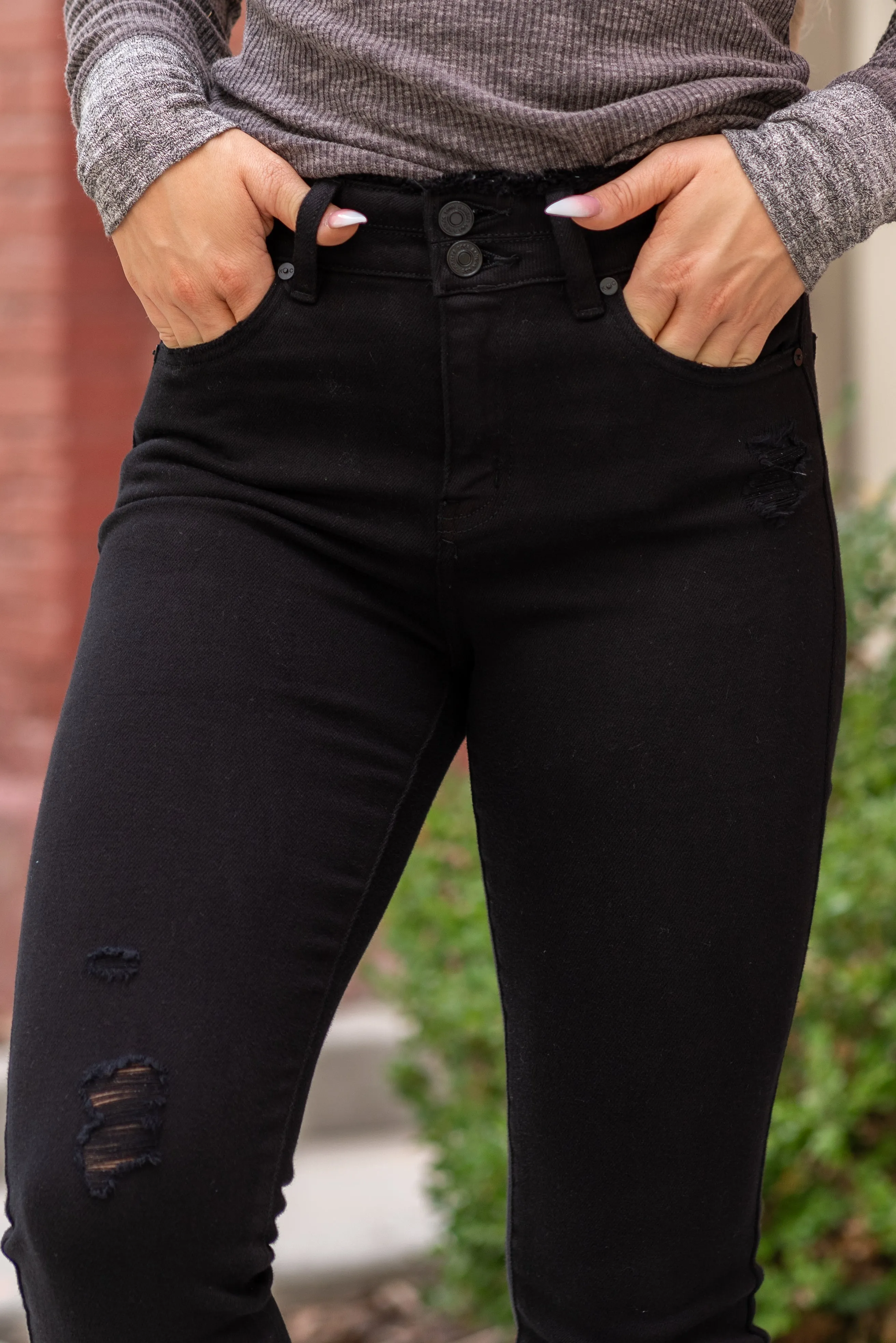Saybrook Fray Waistband High Rise Skinny