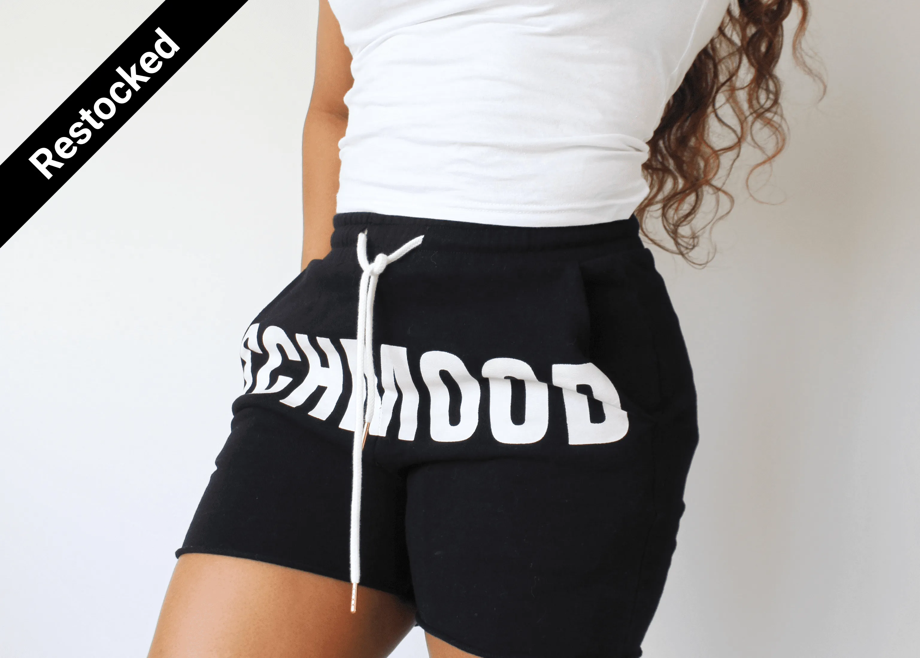 SCHMOOD Sweat Shorts - Black/White