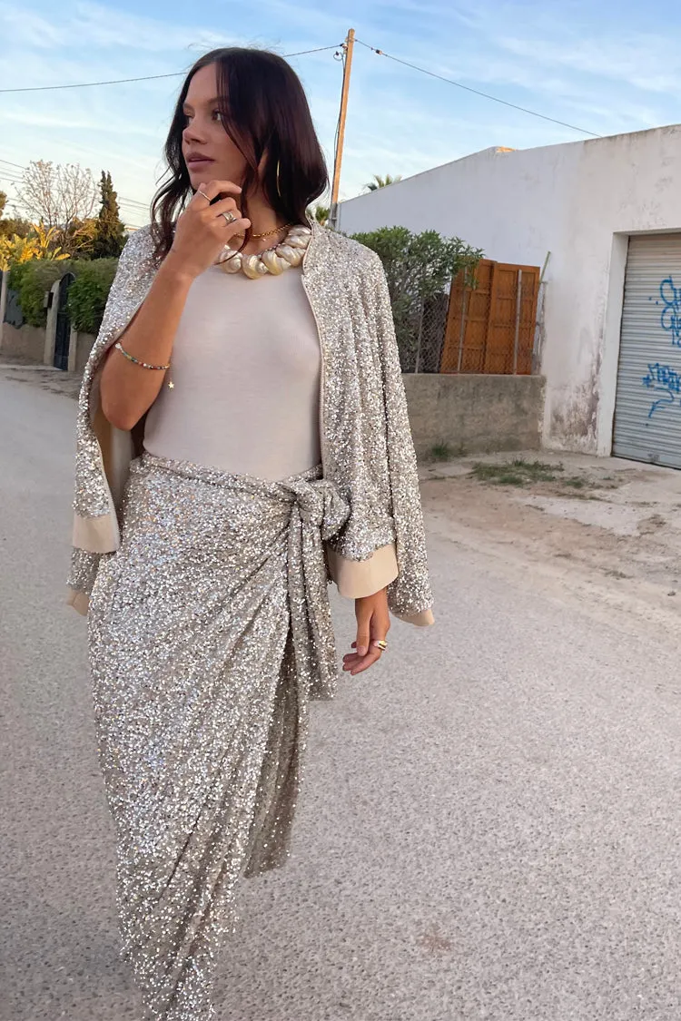 Sequin Maxi Wrap Jaspre Skirt