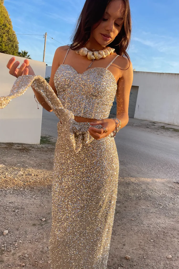 Sequin Maxi Wrap Jaspre Skirt