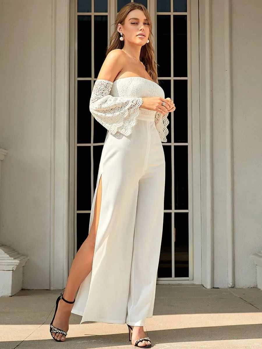 Side Split Off Shoulder Jumpsuit XJ1158
