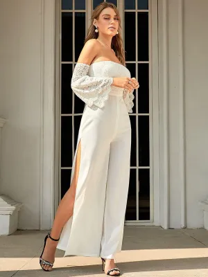 Side Split Off Shoulder Jumpsuit XJ1158
