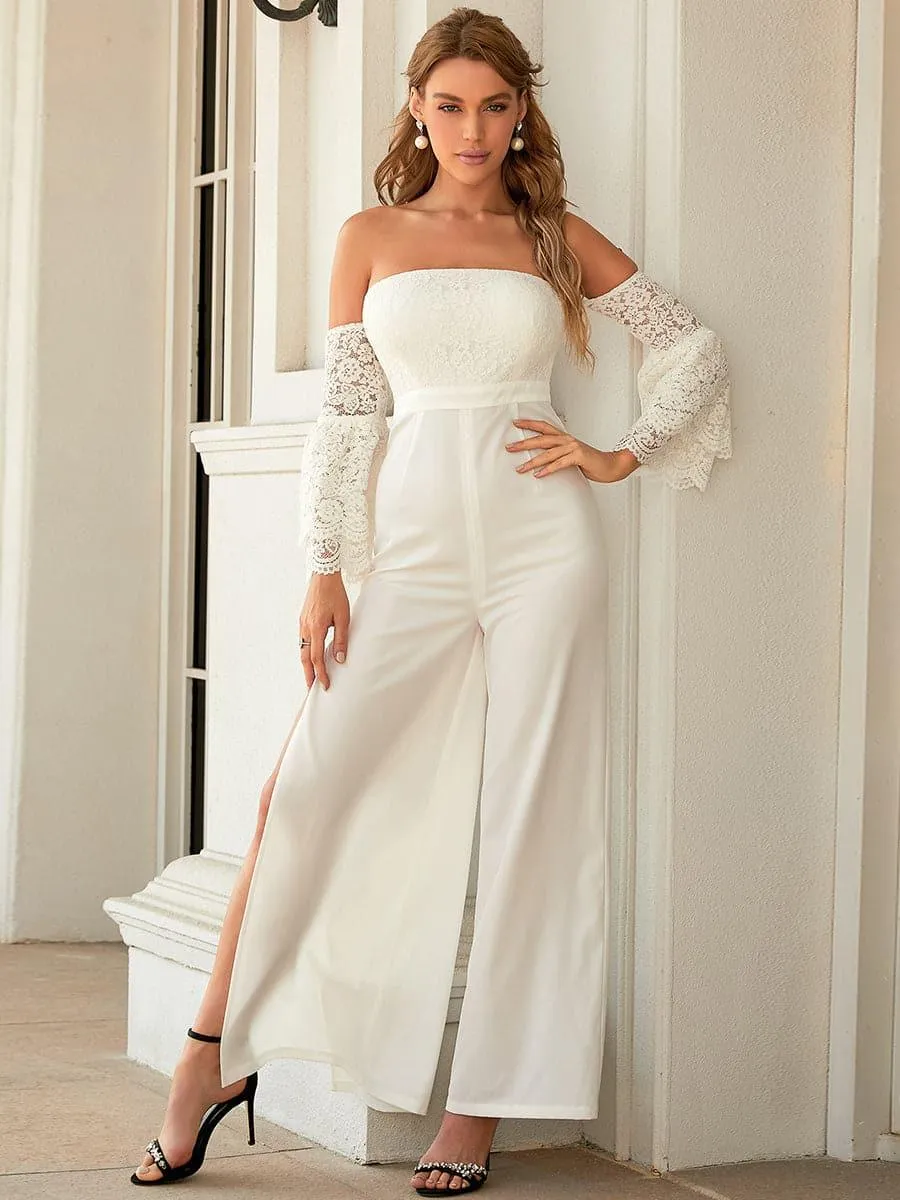 Side Split Off Shoulder Jumpsuit XJ1158