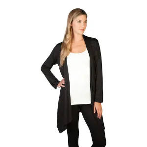 SKNY T Open Front Long Cardigan - Black
