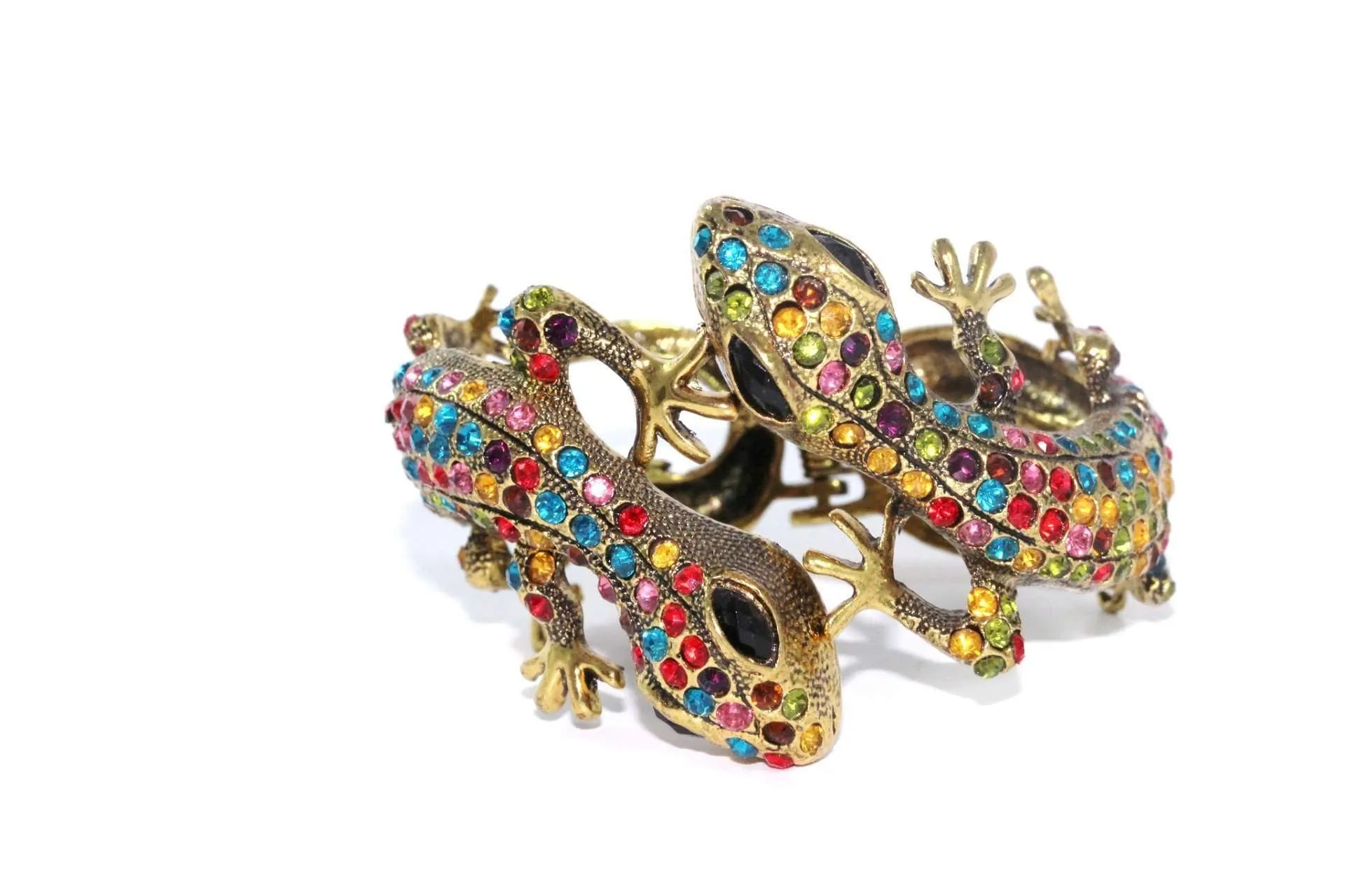 Sparkling Salamander Hinged Bangle