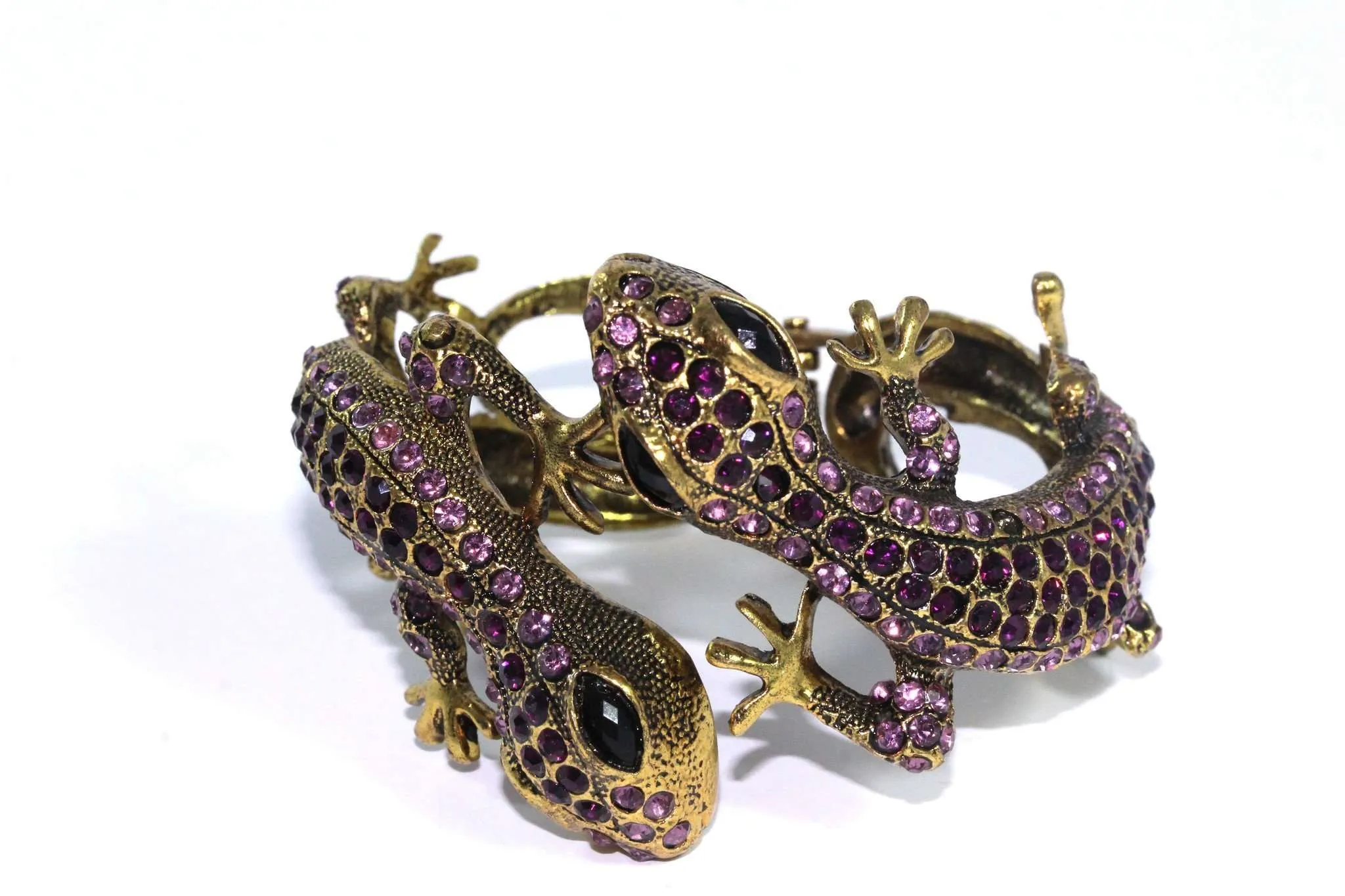 Sparkling Salamander Hinged Bangle