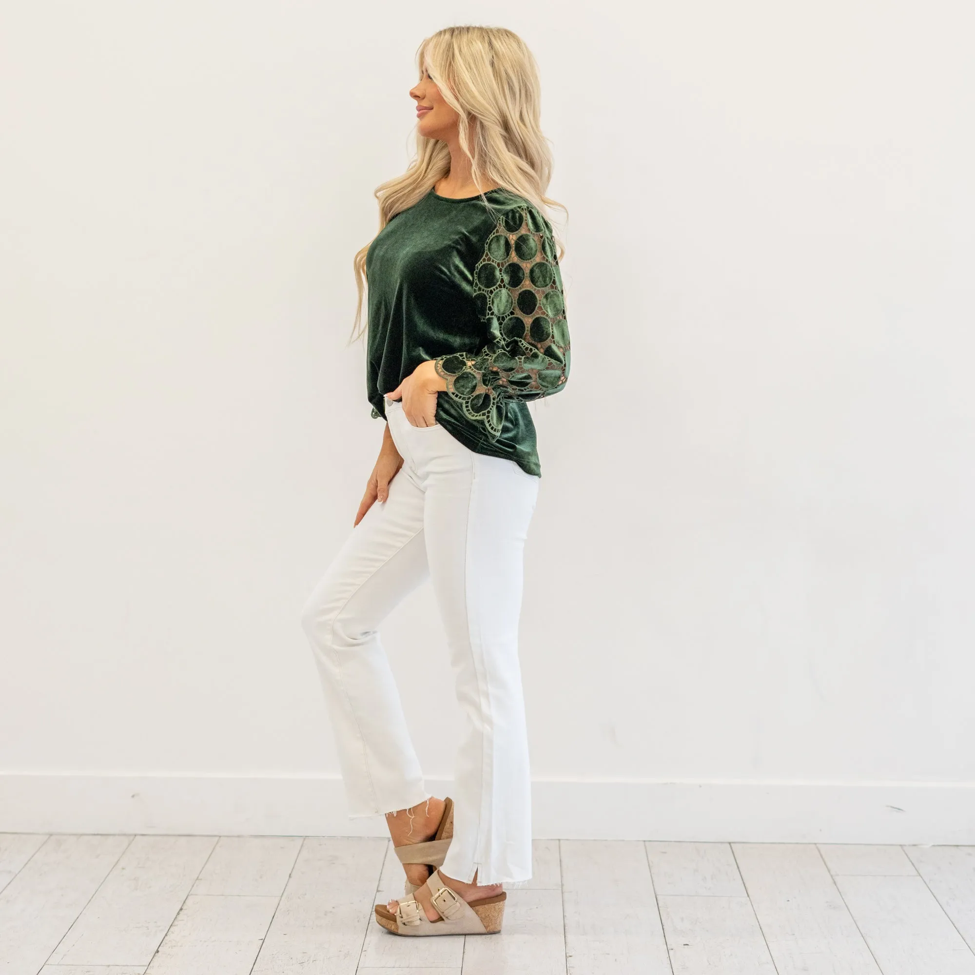 Spring in Step Tummy Control Top High Rise Raw Hem Straight Leg Regular & Plus Sizes
