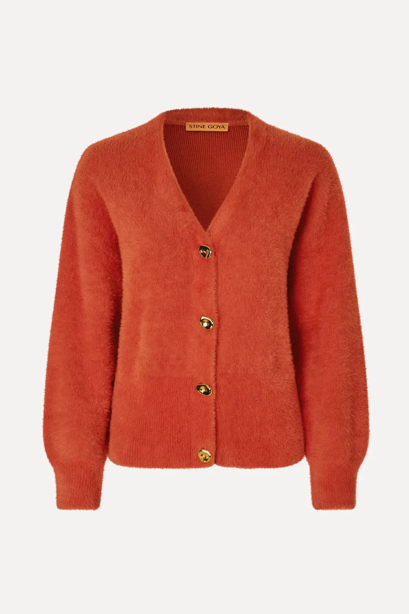 Stine Goya Long Sleeve Dropped Shoulder Cardigan - Summer Fig