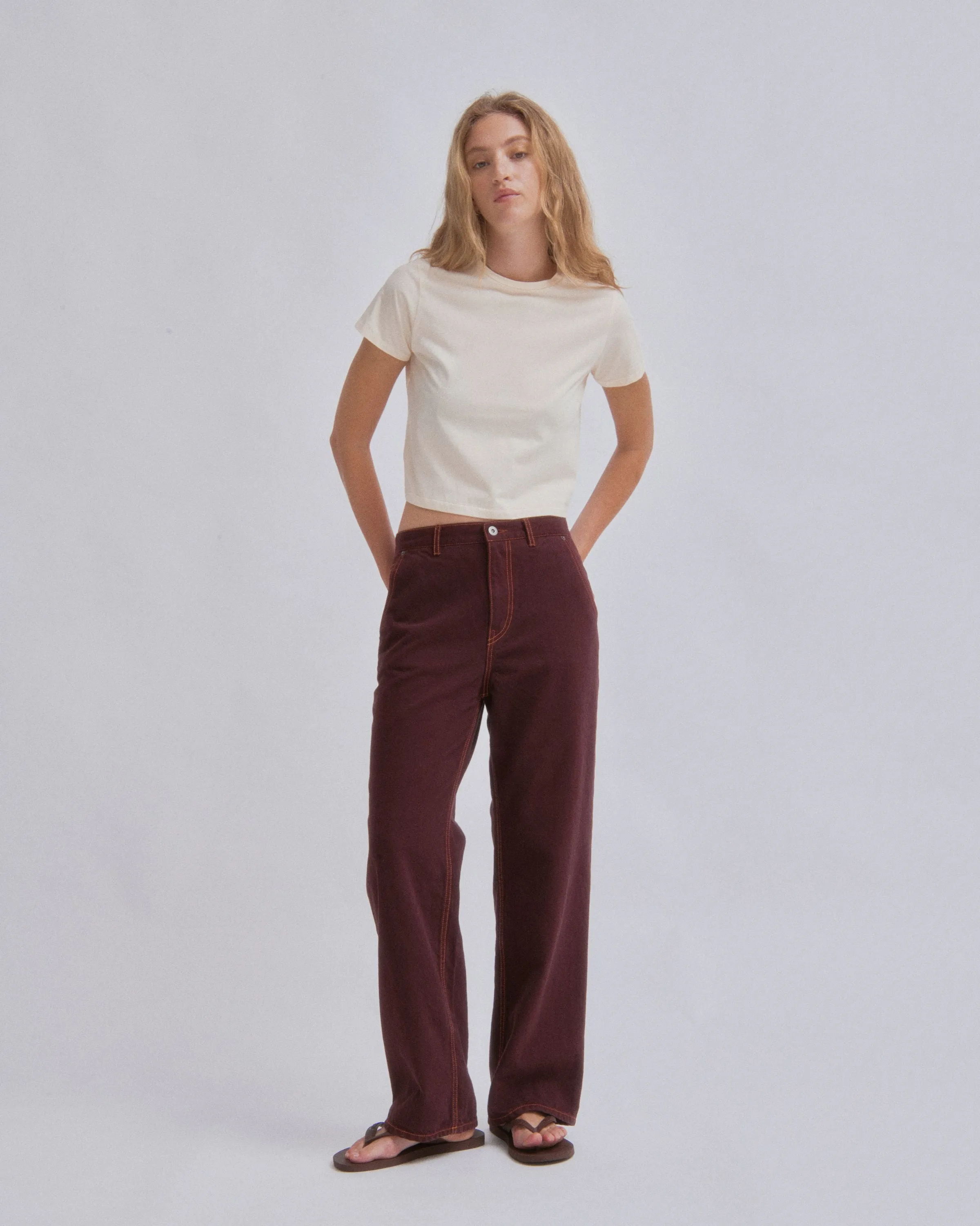 Straight Leg Denim in Sangria