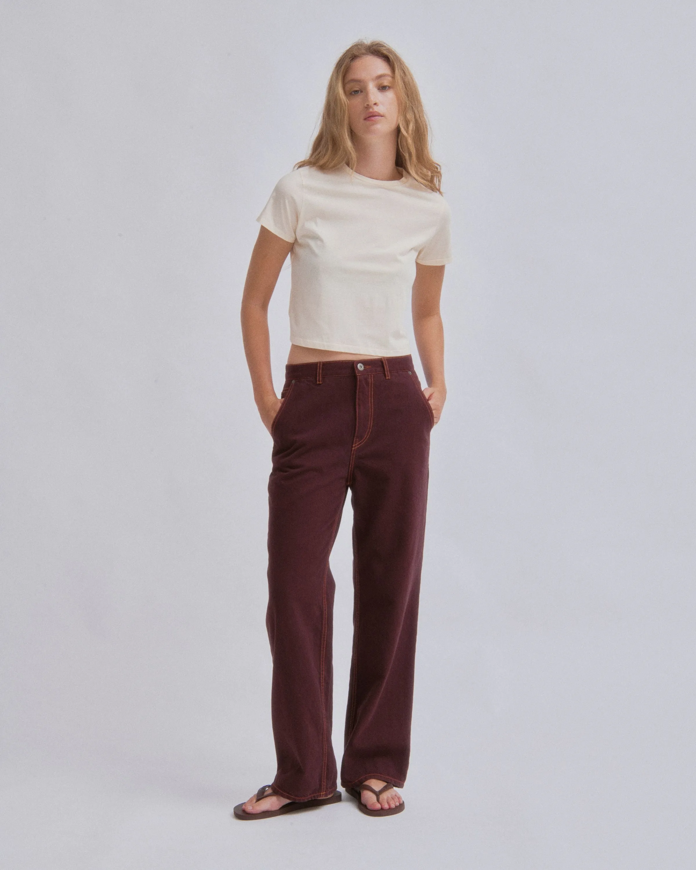 Straight Leg Denim in Sangria